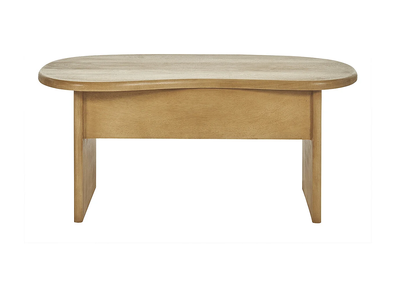 Table basse relevable design haricot avec rangement en bois manguier massif L95 cm KOKOA