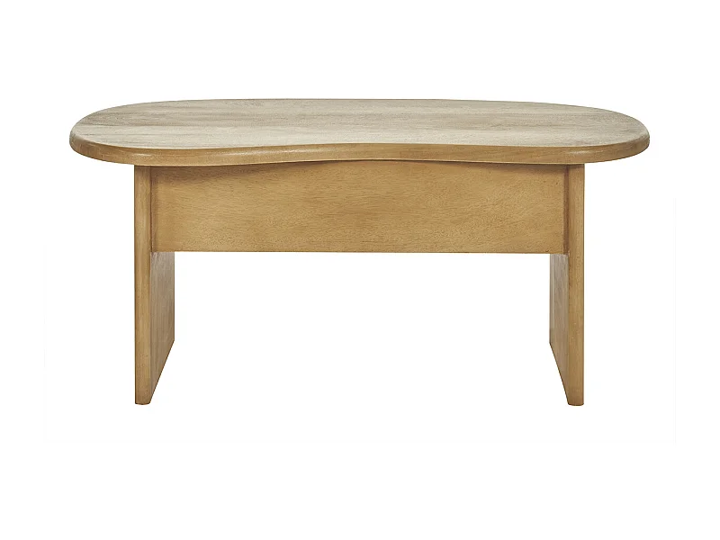 Table basse relevable design haricot avec rangement en bois manguier massif L95 cm KOKOA
