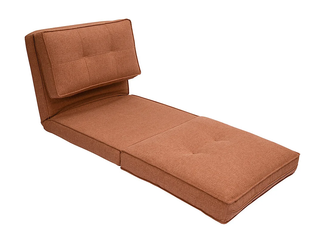 Chauffeuse 1 place convertible en tissu terracotta SALLY