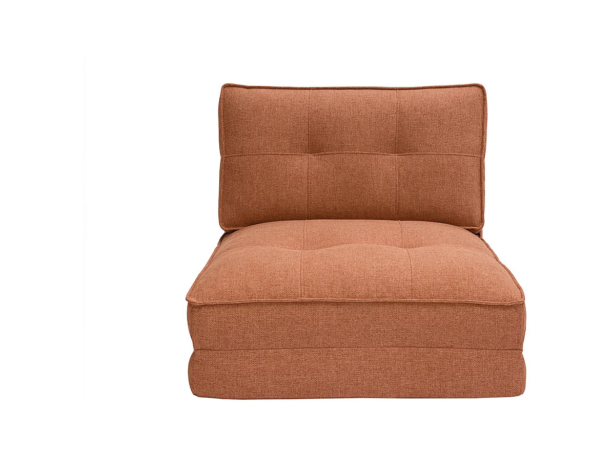 Chauffeuse 1 place convertible en tissu terracotta SALLY