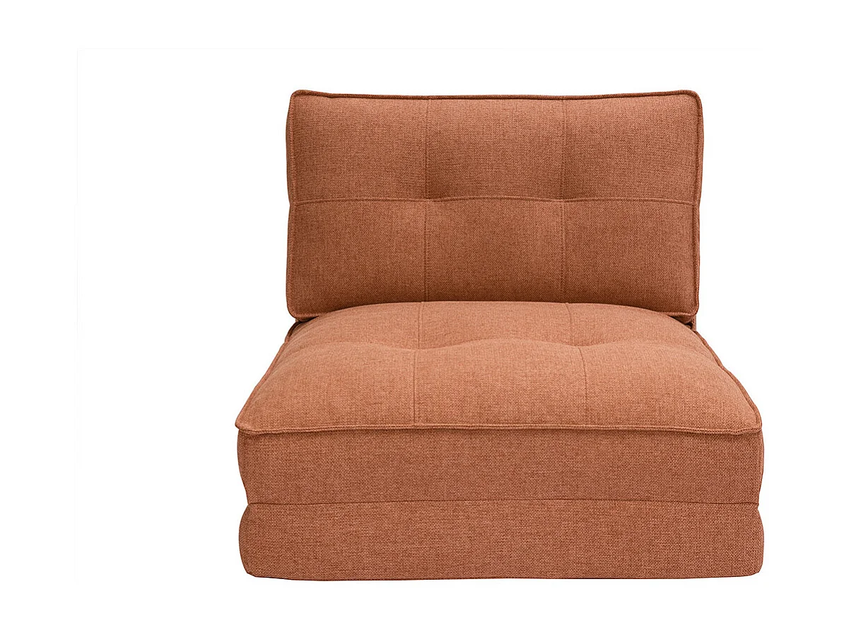 Chauffeuse 1 place convertible en tissu terracotta SALLY
