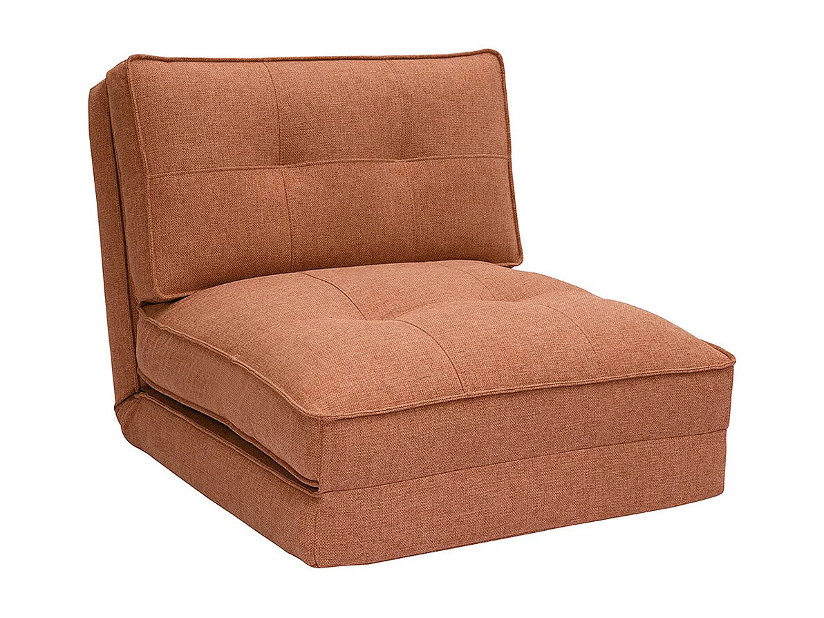 Chauffeuse 1 place convertible en tissu terracotta SALLY