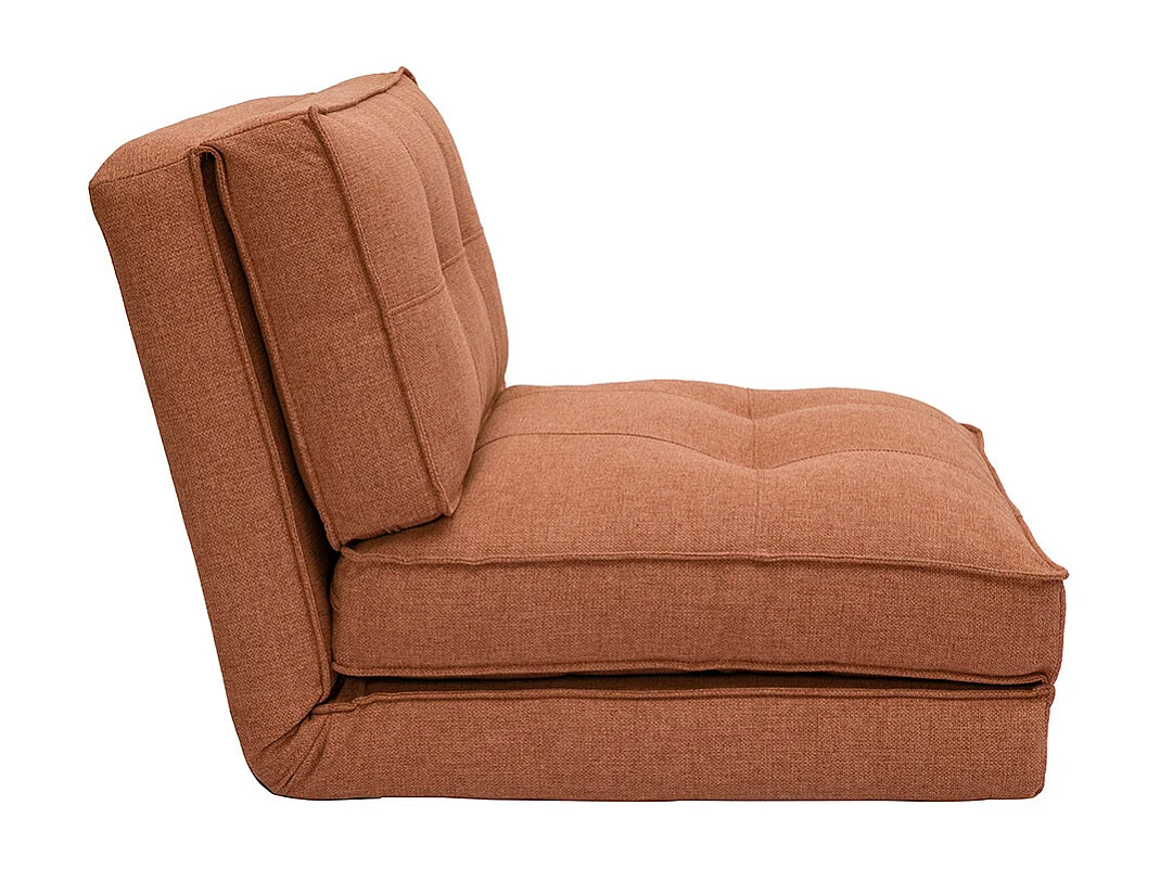 Chauffeuse 1 place convertible en tissu terracotta SALLY