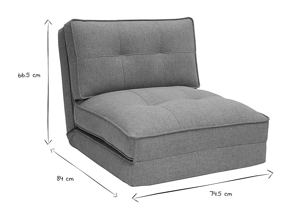 Chauffeuse 1 place convertible en tissu terracotta SALLY