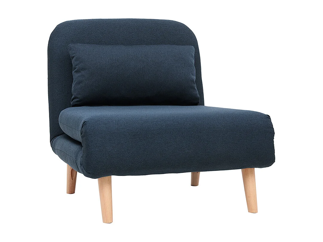 Sillón nórdico convertible tejido azul oscuro AMIKO