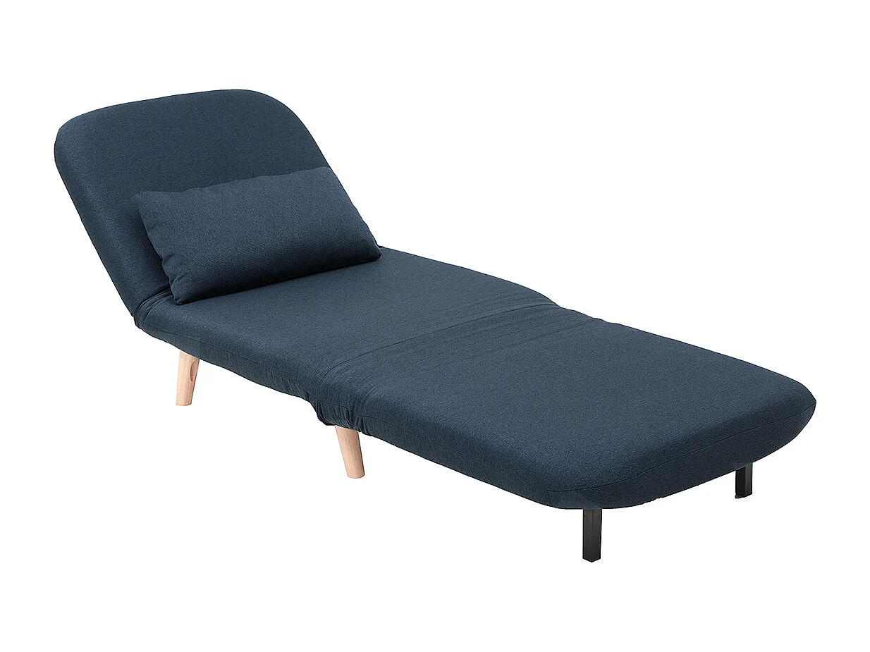 Sillón nórdico convertible tejido azul oscuro AMIKO