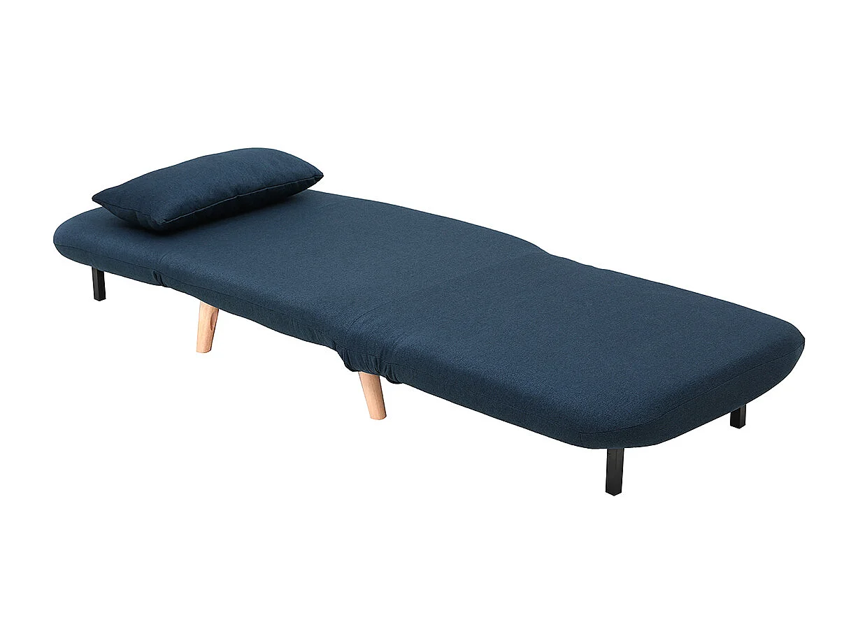 Sillón nórdico convertible tejido azul oscuro AMIKO