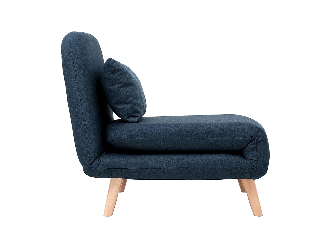 Skandinavischer Schlafsessel aus dunkelblauem Stoff AMIKO