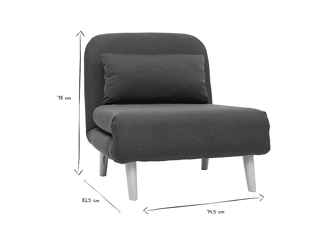 Skandinavischer Schlafsessel aus dunkelblauem Stoff AMIKO