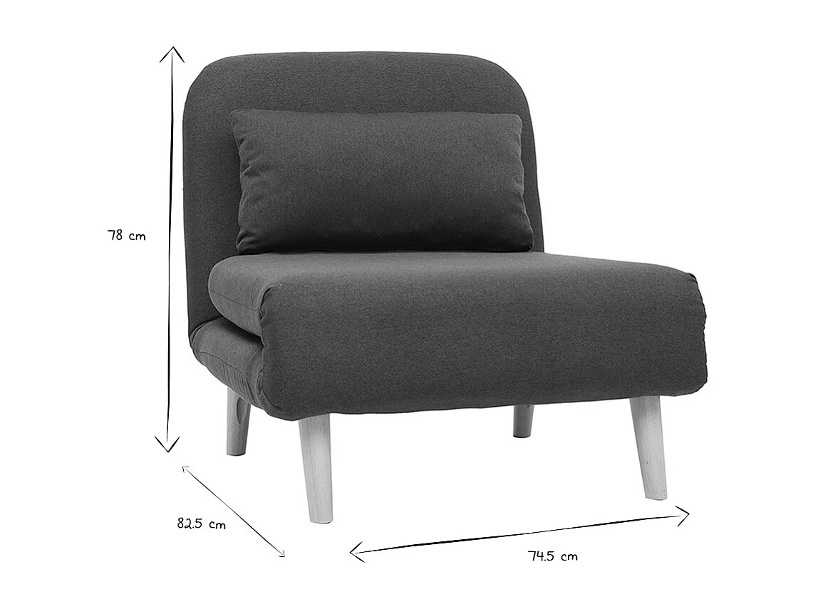 Poltrona letto convertibile in tessuto blu scuro AMIKO