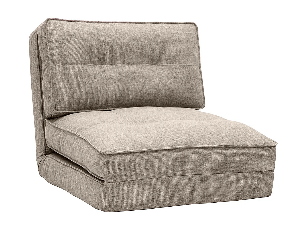 Poltrona letto singola in tessuto color talpa SALLY