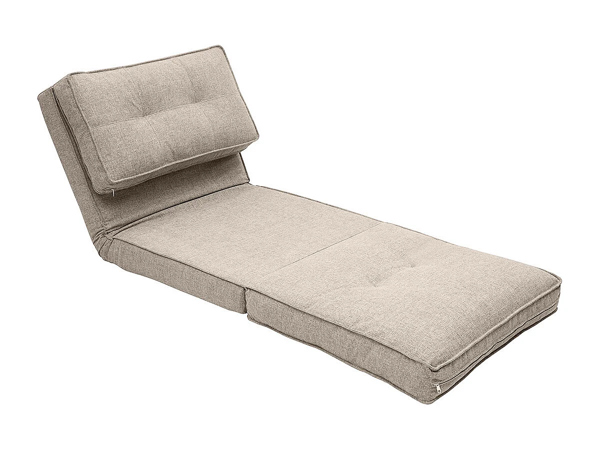 Poltrona letto singola in tessuto color talpa SALLY