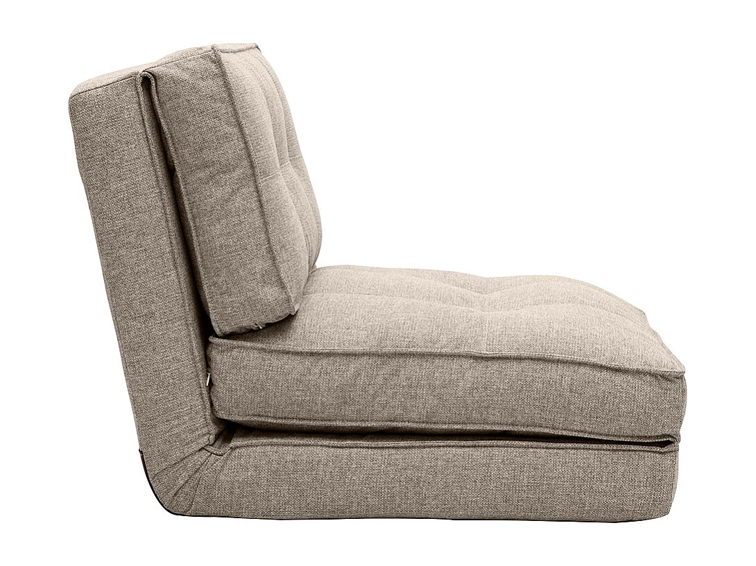 Poltrona letto singola in tessuto color talpa SALLY