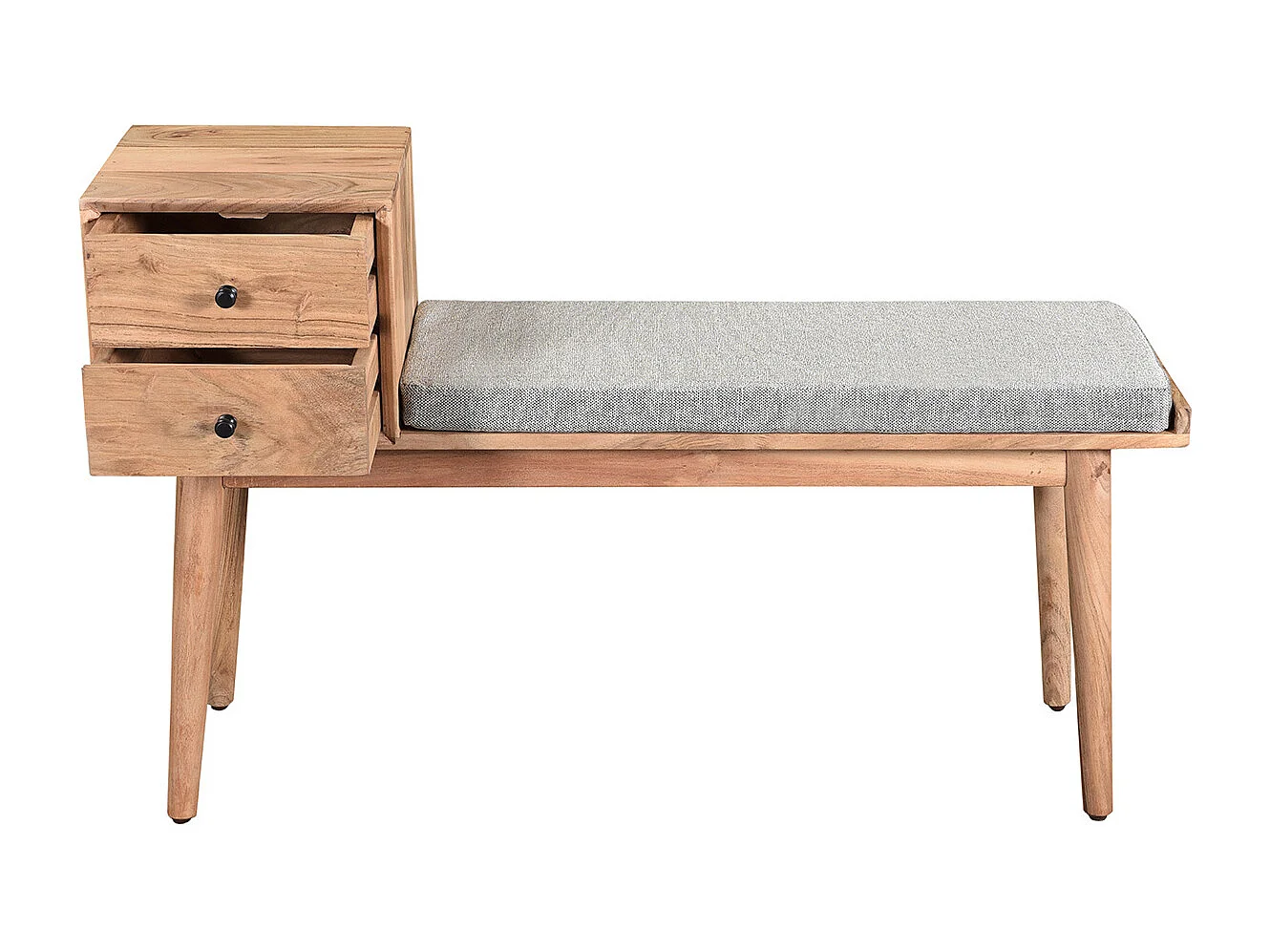 Panca da ingresso con 2 cassetti in acacia ALTY