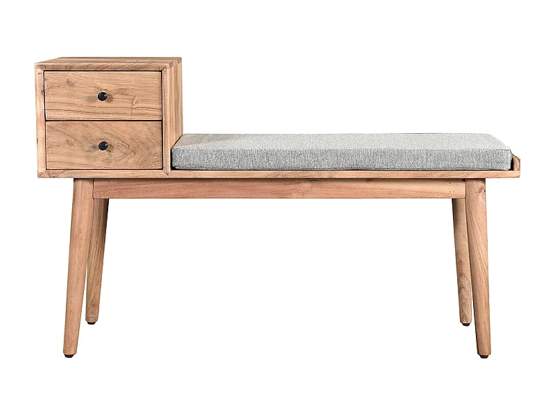 Panca da ingresso con 2 cassetti in acacia ALTY