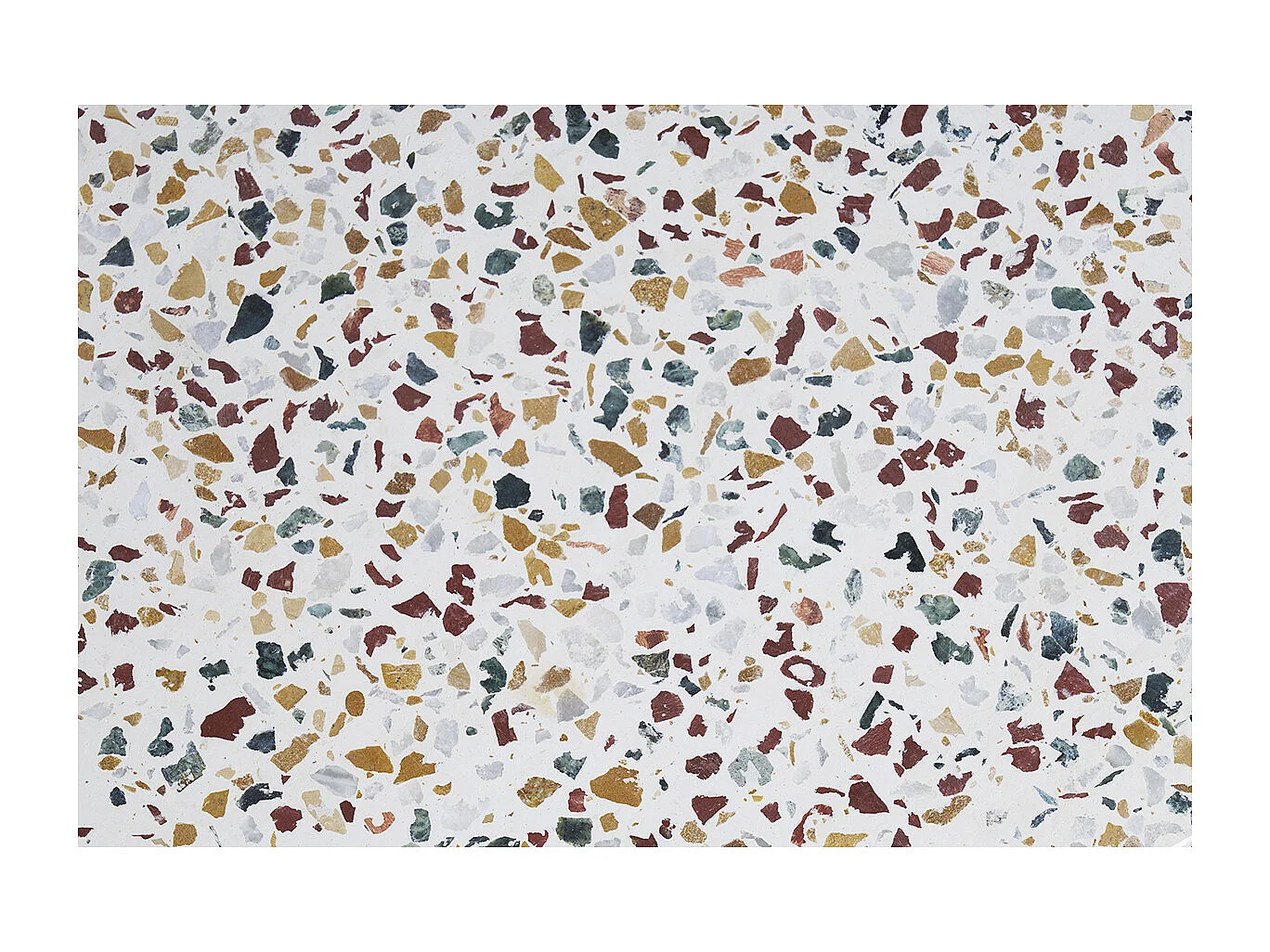 Beistelltisch rund Terrazzo und goldfarbenes Metall D40 cm MEZZO