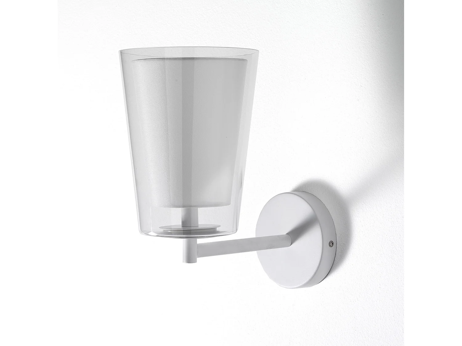 Aplique de pared de vidrio y metal blanco Kansas