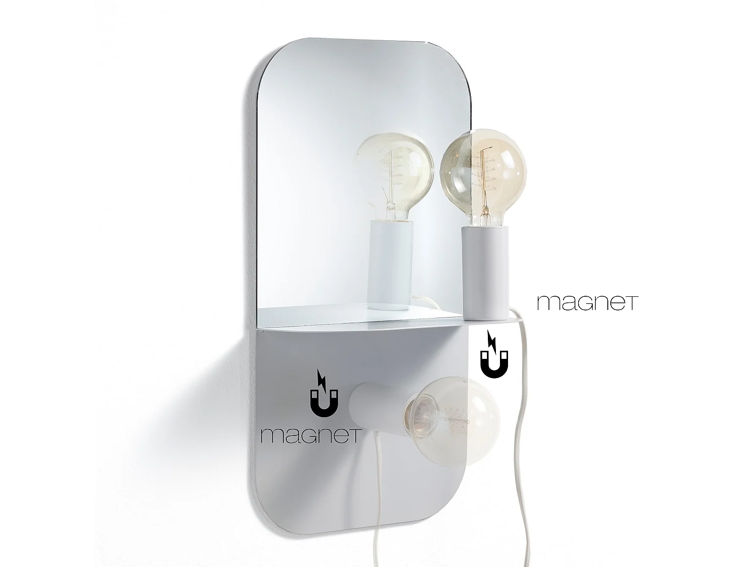 Lampe / étagère / miroir / table de chevet TAMALA BLANC