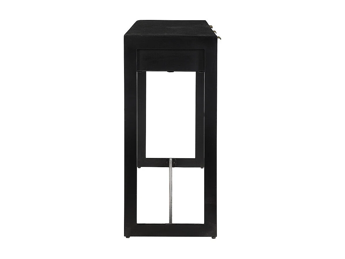 Mesa consola de diseño con cajones negros y dorados 115 cm AVIDAN