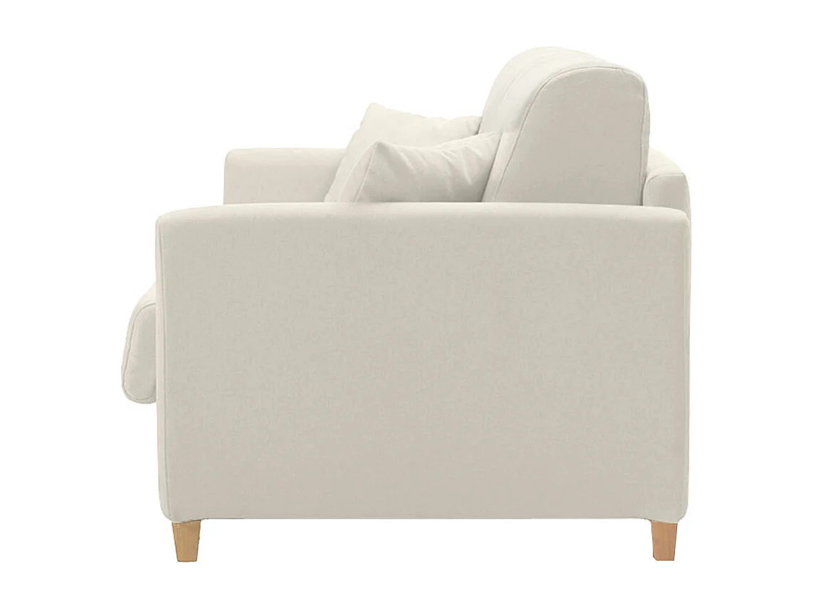Skandinavische Schlafcouch beige mit Matratze 13 cm 2-3-Sitzer SKANDY