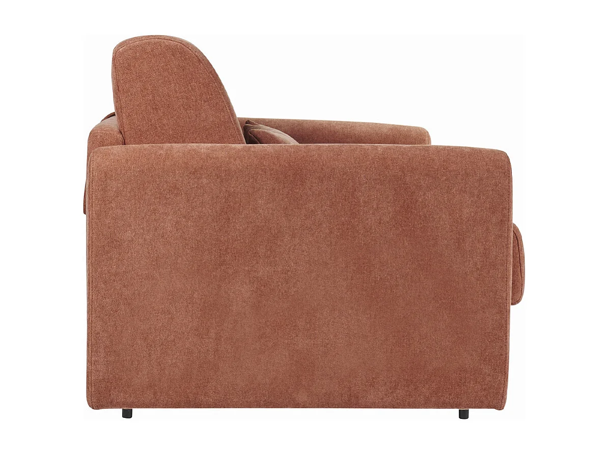 Canapé convertible 3 places en tissu effet velours terre brûlée avec matelas 13 cm LETTO