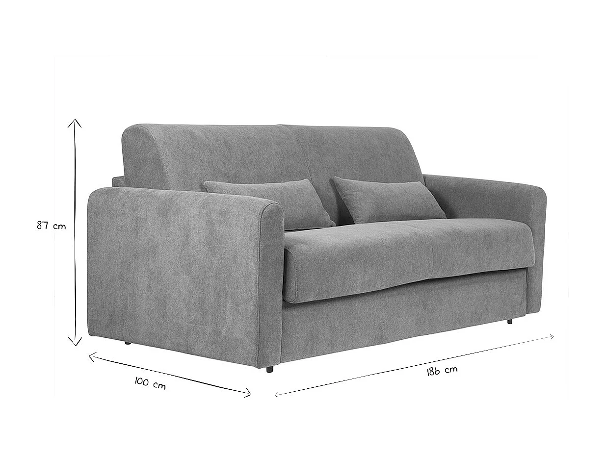 Canapé convertible 3 places en tissu effet velours terre brûlée avec matelas 13 cm LETTO