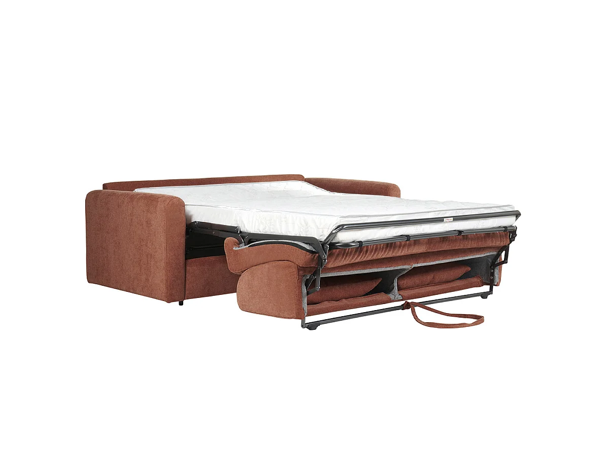 Canapé convertible express 2 places en velours terracotta LETTO