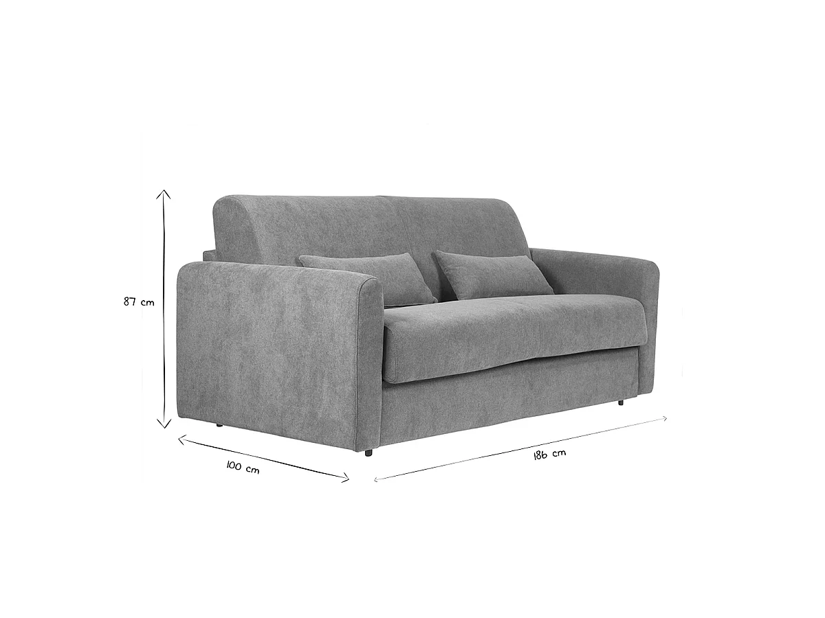 Canapé convertible express 2 places en velours terracotta LETTO
