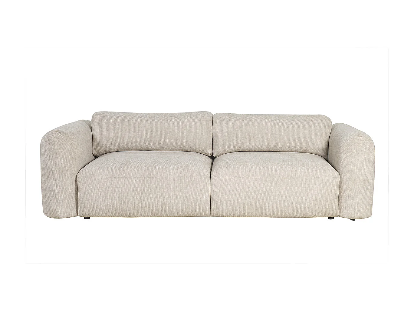 Schlafsofa mit Bettkasten aus beigem Chenille-Veloursstoff 4-Sitzer CRUSH