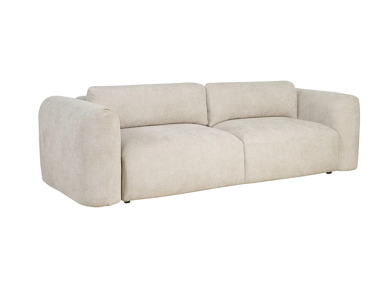 Schlafsofa mit Bettkasten aus beigem Chenille-Veloursstoff 4-Sitzer CRUSH