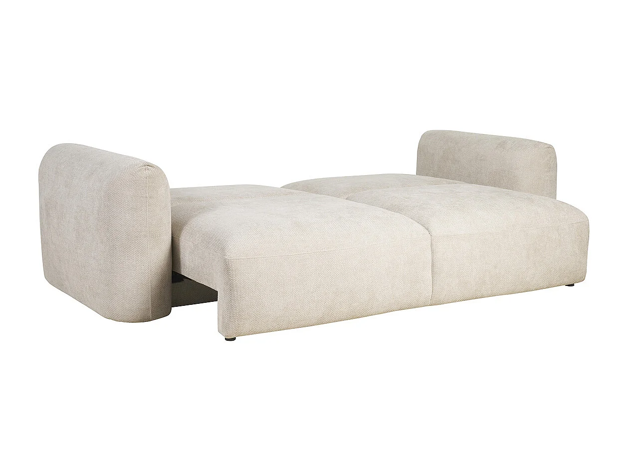 Schlafsofa mit Bettkasten aus beigem Chenille-Veloursstoff 4-Sitzer CRUSH