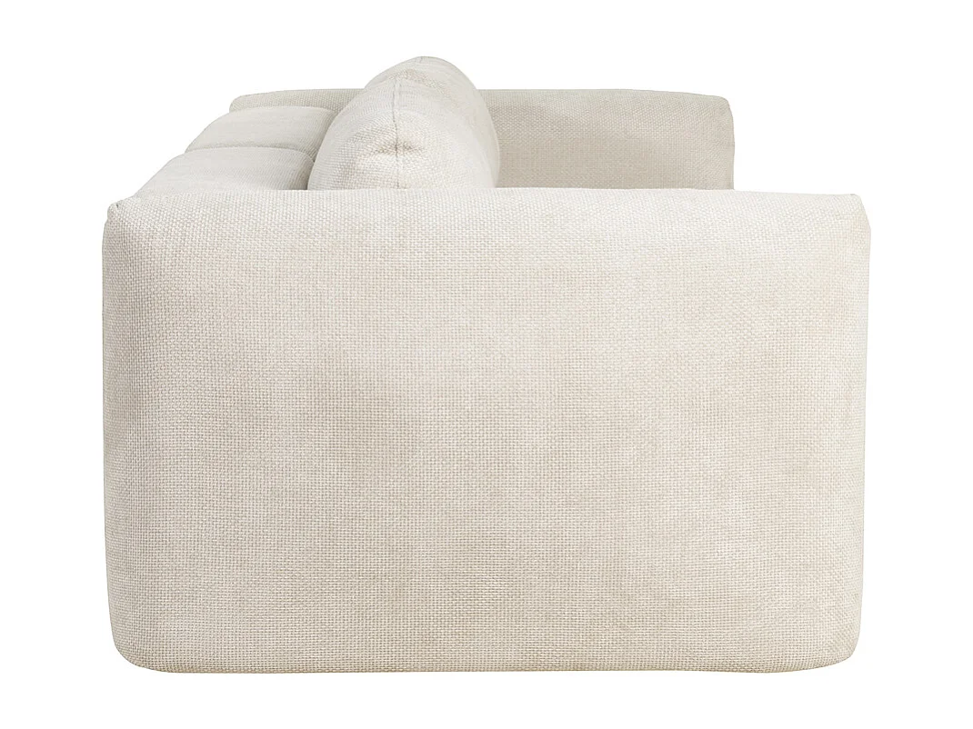 Schlafsofa mit Bettkasten aus beigem Chenille-Veloursstoff 4-Sitzer CRUSH