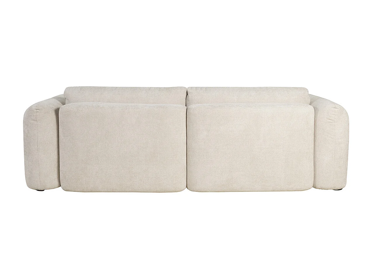 Schlafsofa mit Bettkasten aus beigem Chenille-Veloursstoff 4-Sitzer CRUSH