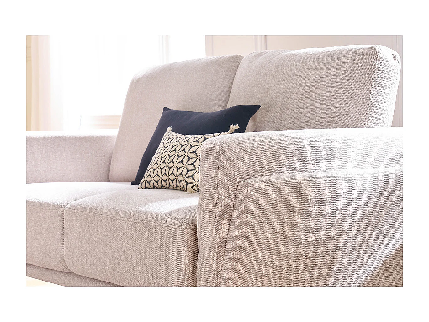 Design-Sofa mit Stoff im Samtdesign Beige 2-Sitzer MOSCO