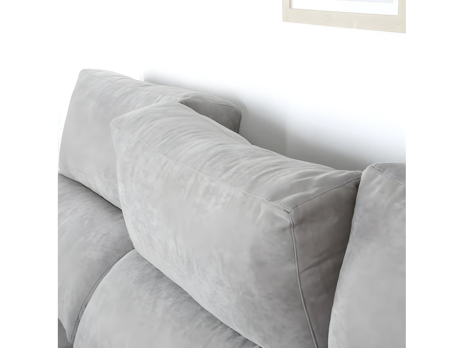 Divano con penisola textile, schiuma di pu, legno e pannello particellare Grigio (406) 170x103