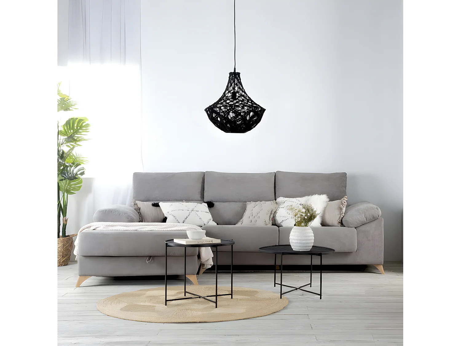 Canapé d'angle textile Gris (406) 295x103