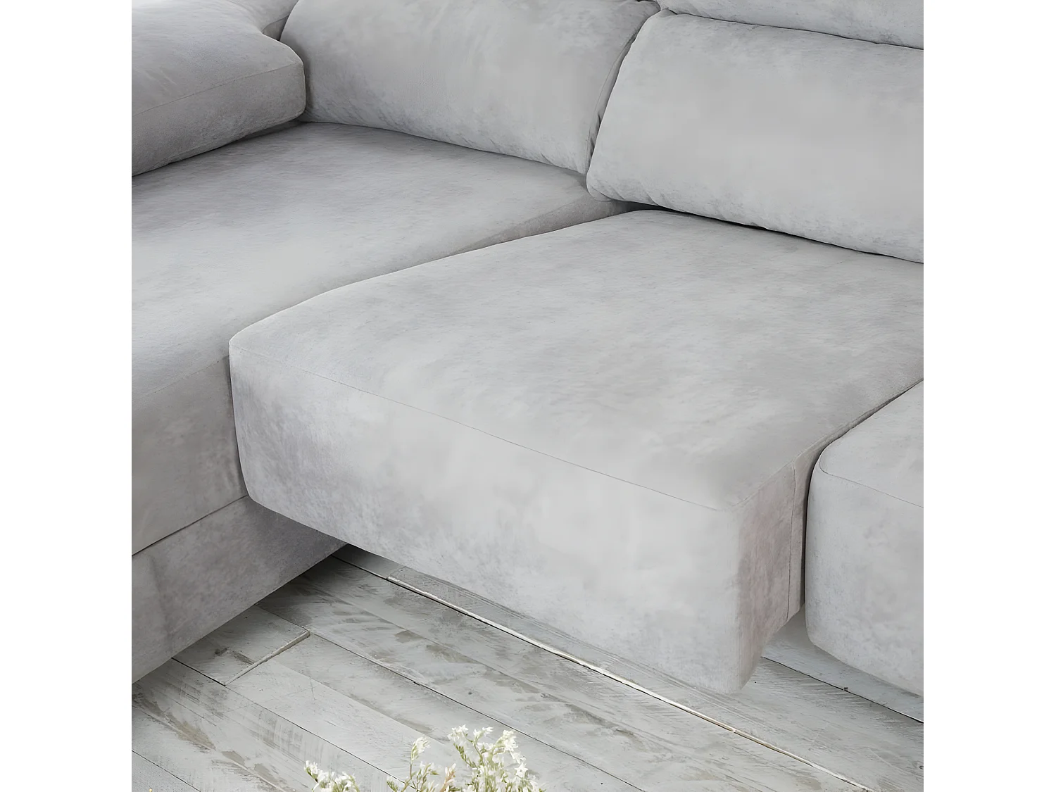 Canapé d'angle textile Gris (406) 295x103