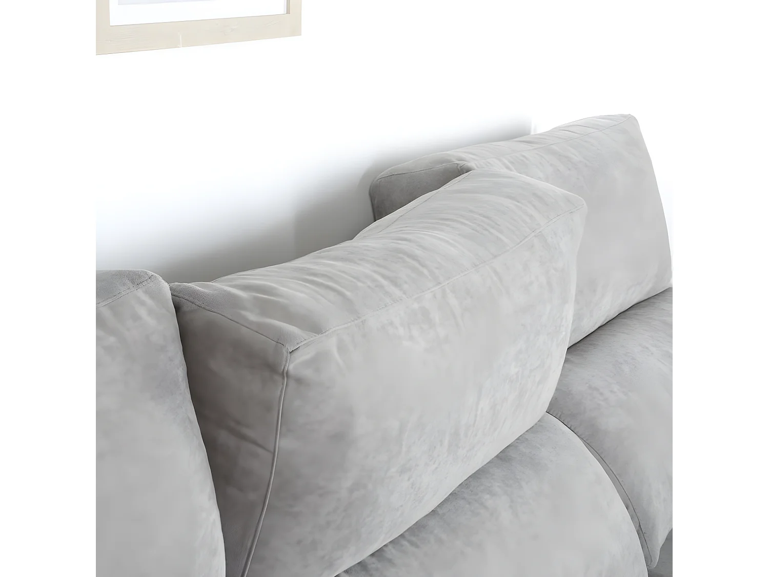 Divano con penisola textile, schiuma di pu, legno e pannello particellare Grigio (406) 170x103