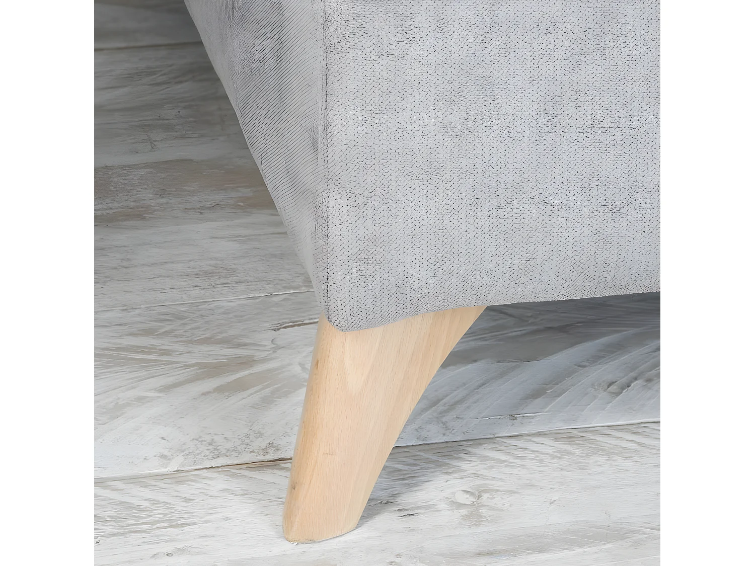 Divano con penisola textile, schiuma di pu, legno e pannello particellare Grigio (406) 170x103