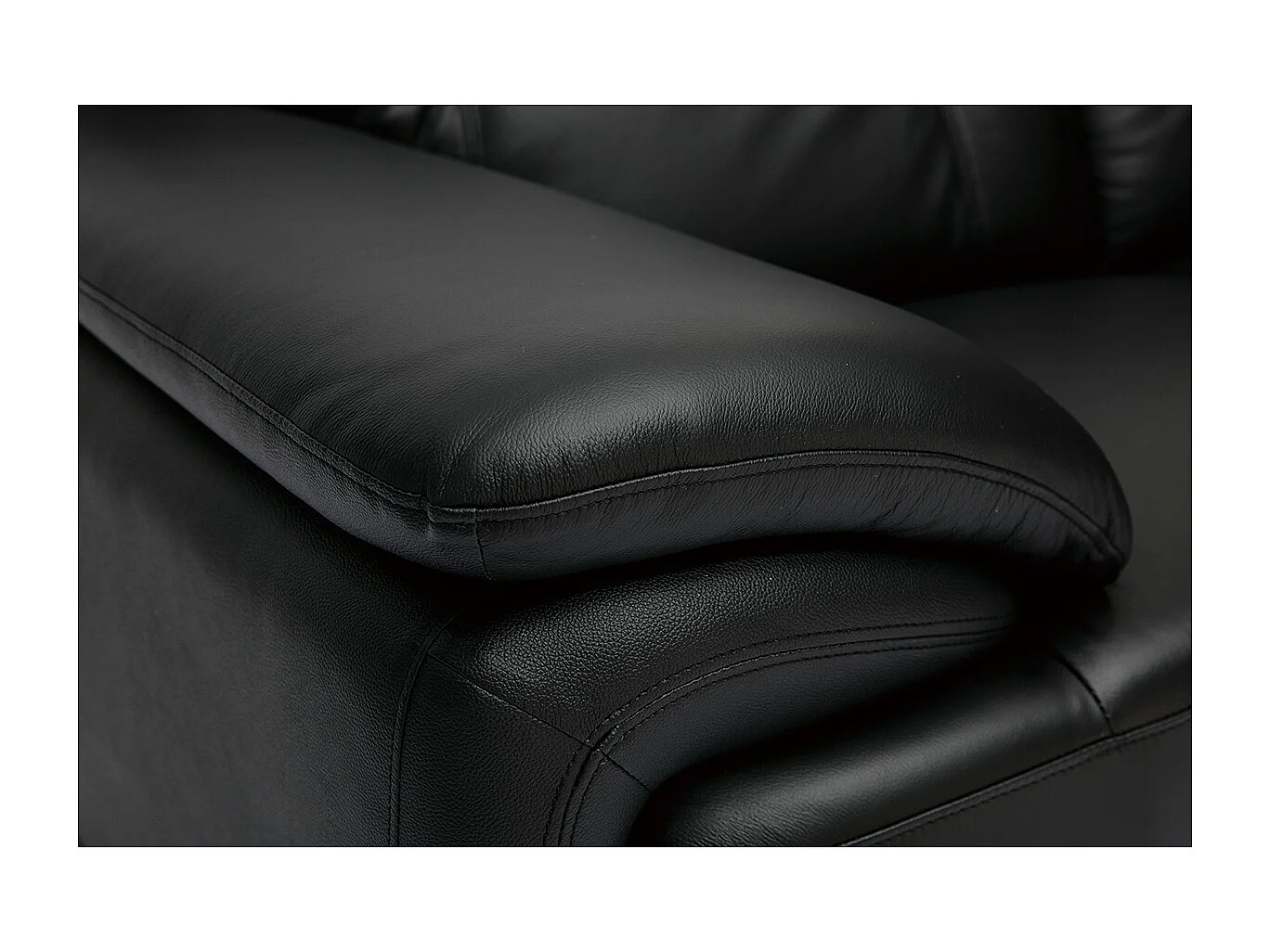 Canapé design 2 places en cuir noir et acier chromé TAMARA