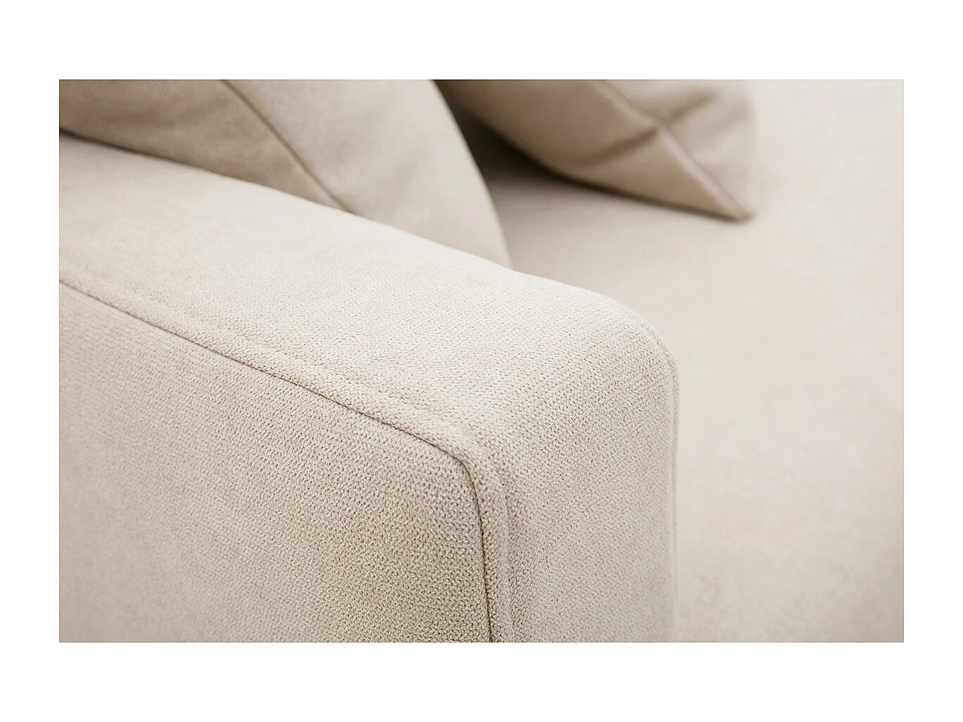 Canapé 3 places en tissu beige et bois clair MUNIK