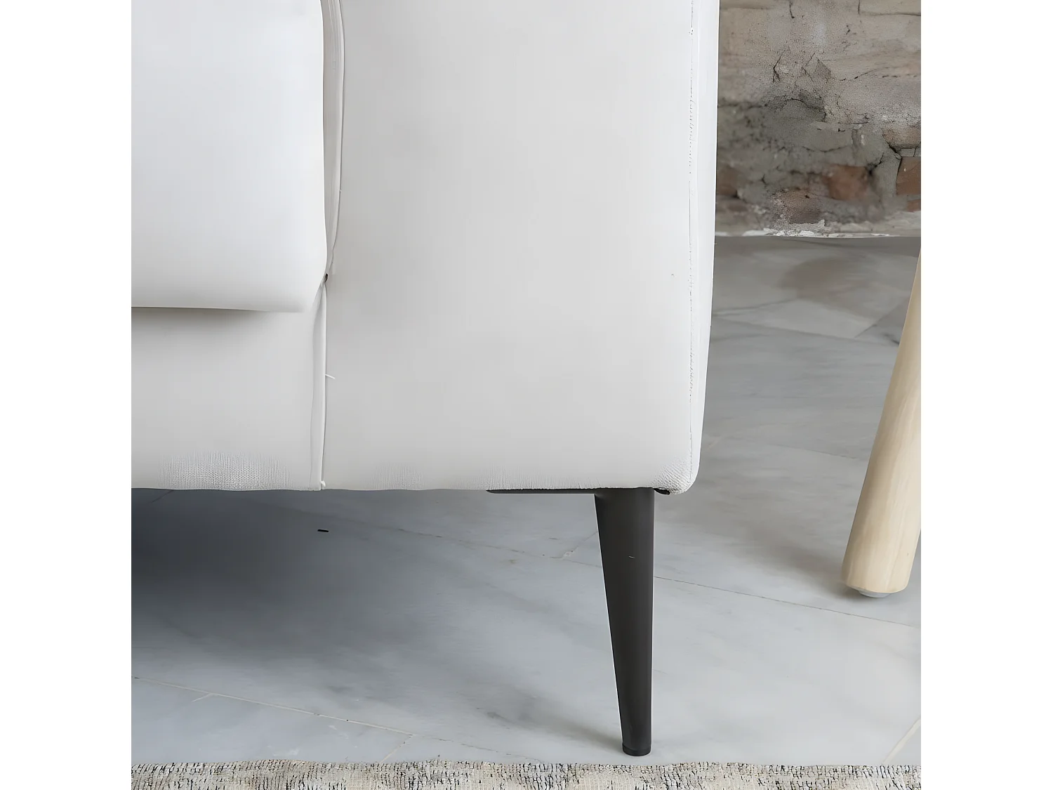 Divano tessuto, schiuma di pu, legno e pannello di particelle Beige (405) 90x105