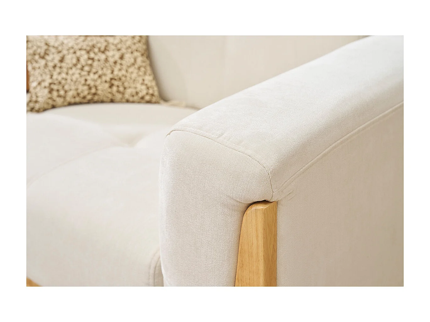 Divano scandinavo 2 posti bianco piedi legno FJORD