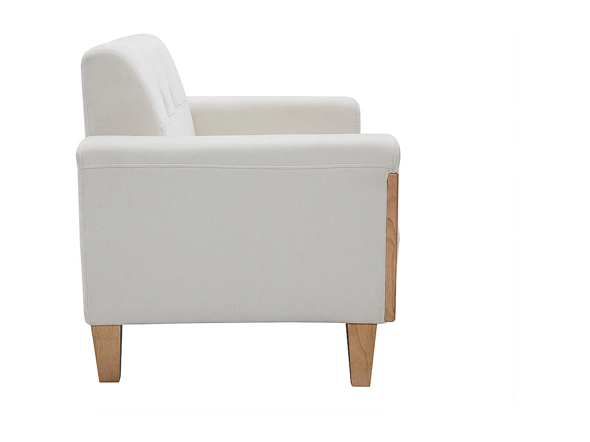 Divano scandinavo 2 posti bianco piedi legno FJORD