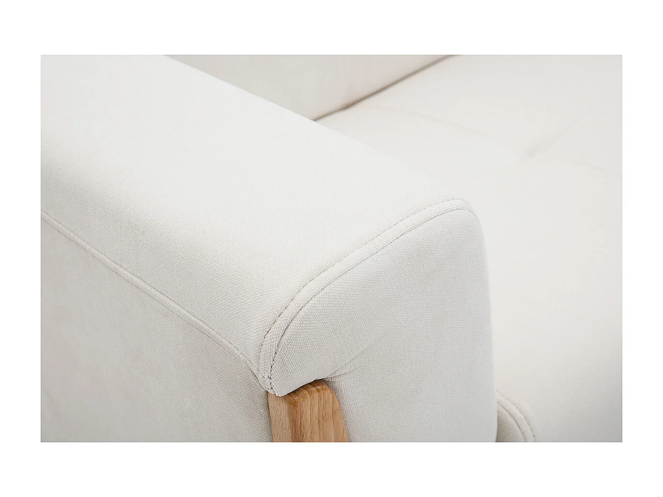 Divano scandinavo 2 posti bianco piedi legno FJORD