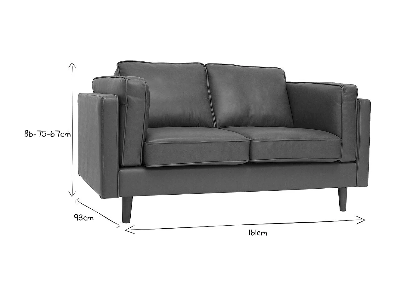 Sofá de piel de búfalo 2 plazas vintage marrón BRADLEY