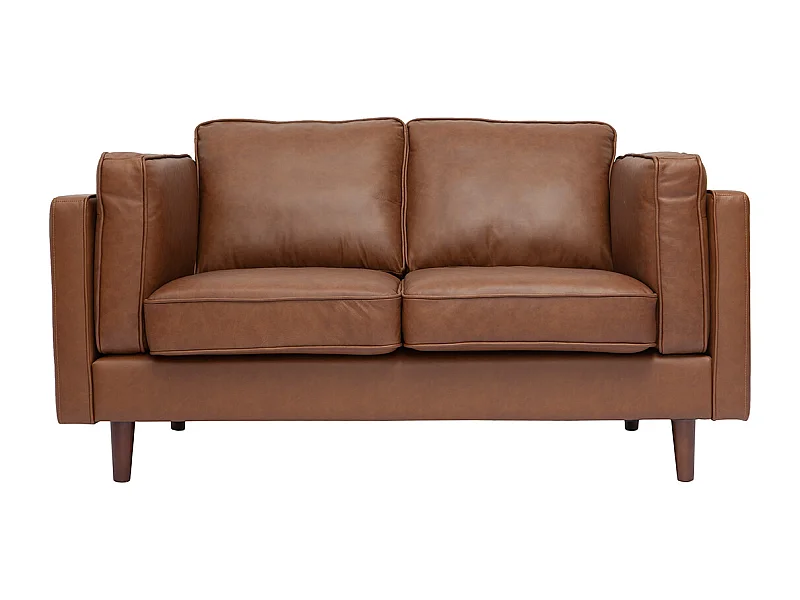 Sofá de piel de búfalo 2 plazas vintage marrón BRADLEY