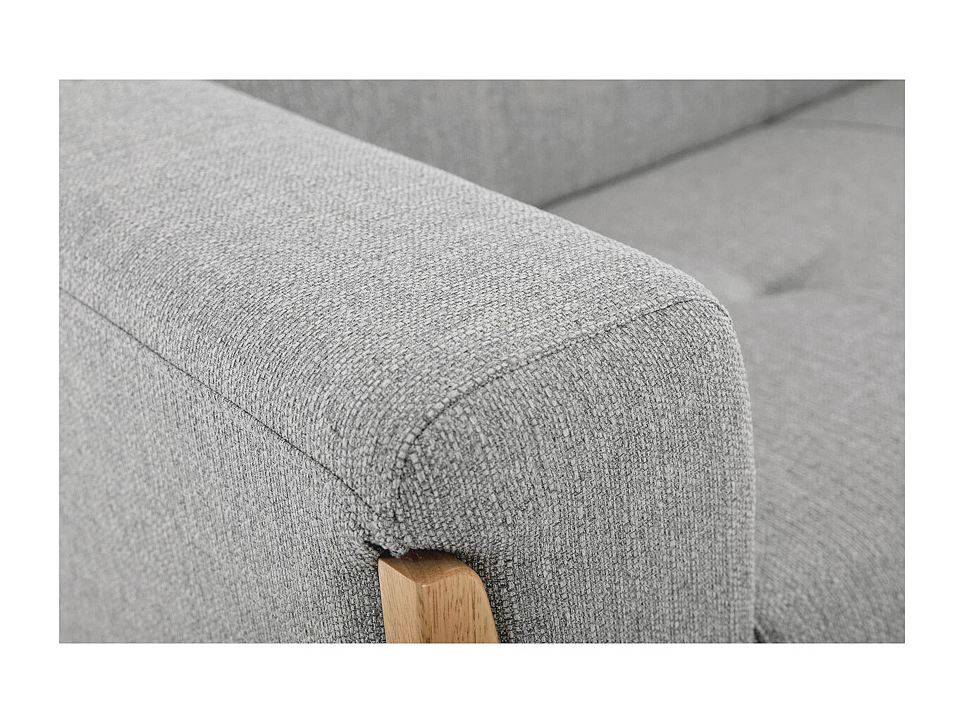 Skandinavisches Sofa 2-Sitzer in Hellgrau und Holz FJORD