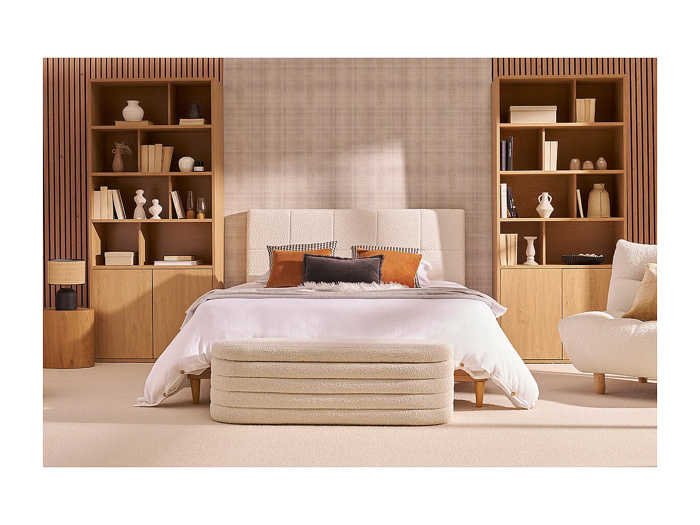 Estantería acabado de madera clara de roble 92 cm - NAGANO