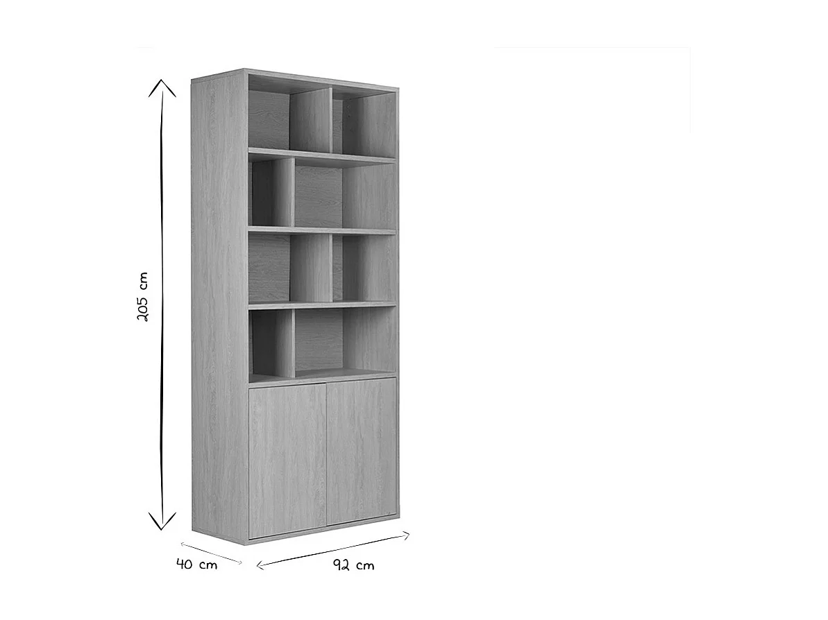 Estantería acabado de madera clara de roble 92 cm - NAGANO